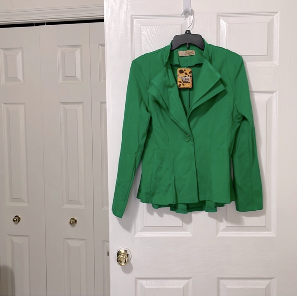 Ladies Emerald Green Peplum Blazer/Jacket, Size XL